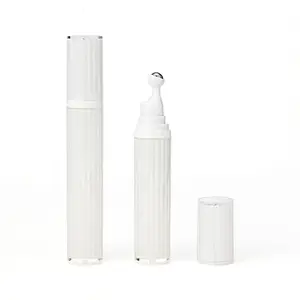 Nhựa màu trắng container 15ml/25ml không có không khí mỹ phẩm Tinh chai kem mắt không có không khí chai đi Bộ hạt nhựa Kem mắt chai