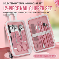 Ensemble de 12 coupe-ongles professionnels en acier inoxydable, kit de manucure, kit de pédicure, ciseaux de voyage, outil de beauté, cadeau