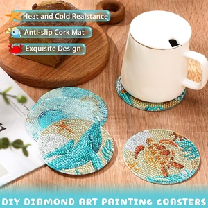 Kit de sous-verres à peinture diamant 8 pièces 5D Océan DIY – Kits d'art diamant pour adultes - Product Image 6