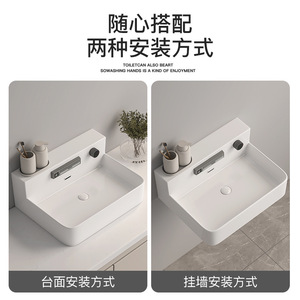Lavabo de Baño de Titanio Italiano Montado en la Pared, Espejo Inteligente Moderno con Iluminación LED - Product Image 5