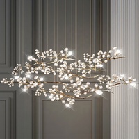 Suspension florale moderne de luxe K9 en cristal personnalisée villa LED design de lumière décorative lustre de raisin de salon créatif