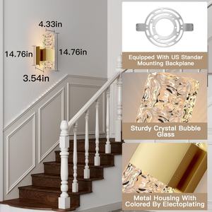 โคมไฟติดผนัง LED แบบชาร์จไฟได้ 12000mAh พร้อมรีโมทควบคุมความสว่าง สีทอง สำหรับห้องนอนและห้องนั่งเล่น ตัวโคมทำจากเหล็ก - Product Image 3