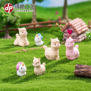 Dp Craft Mini Alpaca Unicorn Figurines Resin Animal Decor Home Desktop <b>Car</b> <b>Ornament</b> - Product Image 1