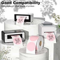 Mignon rose 2 "étiquettes d'imprimante thermique étanche UV enduit autocollants auto-adhésifs Compatible Zebra Rollo personnalisable pour