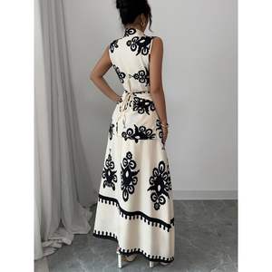 ชุดกระโปรงแม็กซี่ผ้าซาตินแขนกุดสำหรับผู้หญิง รุ่นคัสตอม 2026 ดีไซน์หรูหราพร้อมเสื้อผูกโบว์และเดรสยาว เหมาะสำหรับใส่ในช่วงฤดูใบไม้ผลิและฤดูร้อนในวันหยุดพักผ่อน - Product Image 3