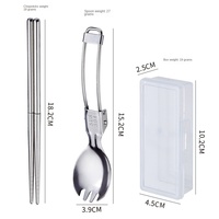 Ensemble de couverts de camping pour étudiants, écologique, portable, en acier inoxydable 304, cuillère, baguettes, couteau, fourchette pliables, pour les voyages en plein air