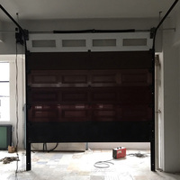 Vente chaude Porte de garage électrique automatique antivol au design moderne personnalisée en alliage d'aluminium, verre miroir, bois