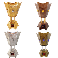 Quemador de incienso árabe de Metal hexagonal clásico de Cuatro Esquinas, árbol de coco, diamante, quemador de incienso enchufable para el hogar Bakhoor multicolor