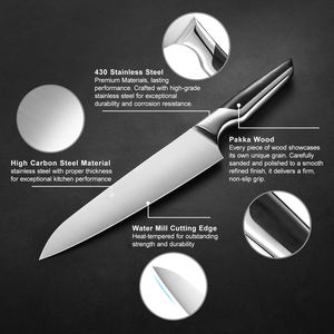 Kitchen Accessories 7-piece Chef <b>Knife</b> Stainless Steel Kitchen <b>Knife</b> <b>Set</b> with Magnetic Wooden <b>Knife</b> Block - Product Image 3