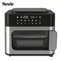 Nouvelle Friteuse à Air Numérique Classique Allemande 16L en Acier Inoxydable Carrée avec Écran LCD, Four de Cuisson et Grille-pain