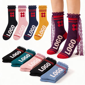 फीता से सजाए गए पुष्प प्रिंट महिलाओं के टखने रंगीन लोगो मिठाई शैली सर्दियों की पोशाक लुभावनी विरोधी बैक्टीरिया नरम कपास कस्टम - Product Image 1