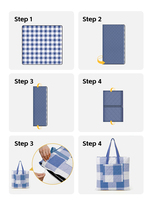 Couverture de pique-nique carrée imperméable de qualité supérieure, douce, à 3 couches, personnalisée, à carreaux, portable, rembourrée, anti-fuite, pour le camping