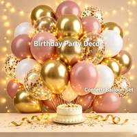 Grosir 12 Inch 60 PCS Set Kit Balon Vintage Pink Hijau Emas Putih Campuran Balon Pesta untuk Pasokan Massal Balon Konfeti