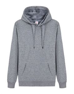 Sweat-shirt à capuche unisexe en coton et polyester avec col rond en molleton, modèle vierge - Product Image 6
