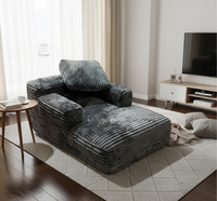 Fauteuil de salon surdimensionné compressé, style nordique, canapé individuel sans ossature, inclinable avec mousse haute densité pour la détente dans le salon