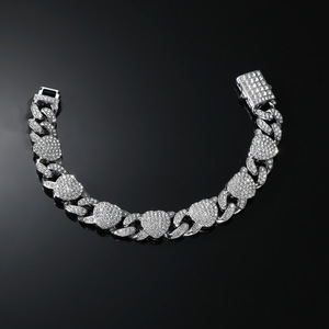 Hot Selling Popular Design Heart Shaped Chain Bracelet Hiphop Retro Style Men's Alloy Bracelet Fashion Jewelry Wholesale - Product Image 2