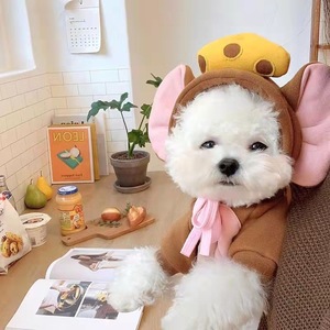 Vêtements pour animaux de compagnie de style hiver de Noël amusants, costume de chien en dessin animé 3D, sweat-shirts en polaire pour petits chiens - Product Image 4
