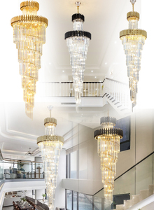 Sảnh khách sạn cao Trần Mặt dây chuyền lịch thi đấu cầu thang lớn treo ánh sáng hiện đại dài pha lê đèn chùm đèn Mặt dây chuyền <span class=keywords><strong>2025</strong></span> - Product Image 6