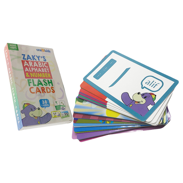 Custom Arabic Children Kids Country Flags Alphabet Letter Sight Word Educational Paper Flash Memory Card for Family Use