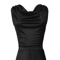 Robe de danse midi sans manches en satin Baili BC032010, col bénitier, taille haute, jupe évasée fendue, costume de ballet pour femmes adultes
