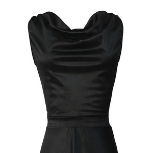 Abito da ballo midi Baili BC032010 in raso senza maniche con scollo a cappuccio, gonna svasata a <span class=keywords><strong>vita</strong></span> <span class=keywords><strong>alta</strong></span> con spacco, <span class=keywords><strong>costume</strong></span> da balletto da donna - Product Image 4