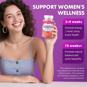 Gomitas de Inositol de Marca Privada OEM para el Equilibrio Hormonal y Apoyo a la Fertilidad con ALA, Vitamina D3, B12 y Cromo - Product Image 6