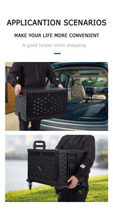 Caisse Chariot Pliant Caddies Marché Panier Courbé Supermarché En Plastique En Gros Pousser Pliant 4 Roues 90mm Tianyu - Product Image 4