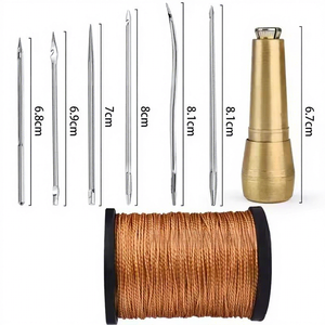 Kit <span class=keywords><strong>de</strong></span> costura <span class=keywords><strong>de</strong></span> cuero con hilo <span class=keywords><strong>de</strong></span> nailon, herramienta <span class=keywords><strong>de</strong></span> costura a mano para reparación <span class=keywords><strong>de</strong></span> neumáticos <span class=keywords><strong>de</strong></span> cuero, redes <span class=keywords><strong>de</strong></span> pesca y lona. - Product Image 4