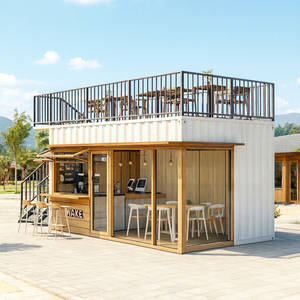 20 pieds Assembler Maison Conteneur Design de Luxe 2 Étages Conteneur <span class=keywords><strong>D</strong></span>'expédition Café Cont Boutique avec Comptoir De Commande - Product Image 1
