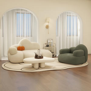 Ensemble de canapés créatifs et <span class=keywords><strong>d</strong></span>écontractés en forme de nuage crème pour petits appartements, lit simple en tissu avec rembourrage en éponge pour salon, réception, repos - Product Image 2