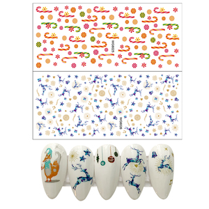 Cinq et dix GMPC/Sedex/ISO/EUDR gros dessins animés de noël chauds <span class=keywords><strong>Nail</strong></span> <span class=keywords><strong>Art</strong></span> autocollant 2D Nowman renne ongles accessoires fournitures - Product Image 2