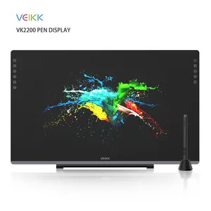 VEIKK-moniteur graphique VK2200 à écran 21.5 pouces, technologie entièrement laminé, avec stylo tactile, 6 touches
