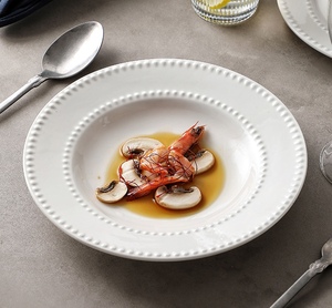 Assiettes en Porcelaine Fine à Double Perle, Élégance Intemporelle, pour une Vie Raffinée, Vente Directe Usine, Céramiques en Porcelaine - Product Image 5
