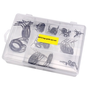45 Uds guía en caja ojo traje anillo de alambre caña de pescar accesorios para lubina carpa trucha especie objetivo para lago de pesca de fondo - Product Image 1