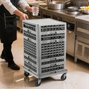 Nhà Hàng mountable lưới ngăn khác nhau lưu trữ uống kính giá nhà bếp tùy chỉnh tổ chức Giá nhựa kính giá - Product Image 1