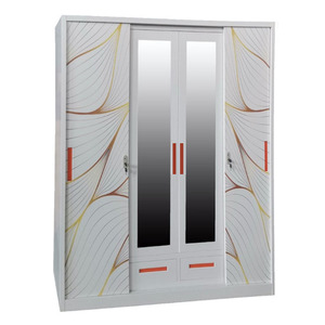 <span class=keywords><strong>Armadio</strong></span> Moderno per Camera da Letto, Guardaroba in Metallo con 4 <span class=keywords><strong>Ante</strong></span>, Mobile con 2 <span class=keywords><strong>Ante</strong></span> <span class=keywords><strong>Scorrevoli</strong></span> a <span class=keywords><strong>Specchio</strong></span> - Product Image 6