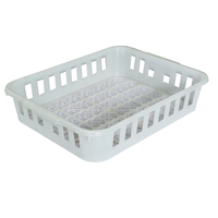 Bac/panier de stérilisation en plastique perforé, boîte solide empilable et emboîtable, autoclavable, résistant aux produits chimiques, pour usage médical/de laboratoire