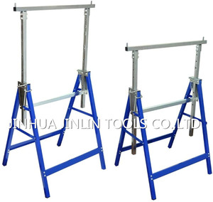 2 Cavalletti Telescopici Regolabili 80-130cm in Acciaio Pieghevole per Carpentieri e Fai-da-Te, Capacità 400kg - Product Image 1