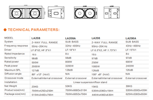 LA208โปรระบบเสียงสำหรับเวที500วัตต์ระบบเสียงแบบทูบแบบ2ทิศทางการจัดเรียงสายแบบมืออาชีพลำโพงแบบมืออาชีพทำจากไม้อิมพีแดนซ์16Ohm - Product Image 3