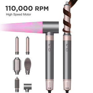 High Speed Hot Air Auto <b>Wrap</b> Curler Blow Dryer Comb Ionic Brushless 6 in 1 Hot Air Brush <b>Hair</b> Dryer <b>Styler</b> Curler - Product Image 2