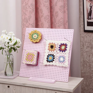 Soporte de tablero de bloqueo de ganchillo de bambú de madera Rosa portátil, alfileres de acero inoxidable, estilo Simple para amantes de la abuela cuadrada hechos a mano - Product Image 2