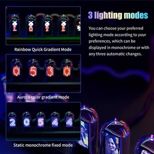 RGB Nixie Tube <strong>Clock</strong> LED Glows IPS Color Screen <strong>DIY</strong> Analog Digital Tube Night Lights Gaming Desktop Home Decoration Gift Idea - Product Image 5