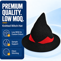 Chapeau de Sorcière Homme Femme Noir Flamme Rouge Pointu Chapeau de Magicien pour Fête Thème Halloween Spectacle Scénique Vente en Gros