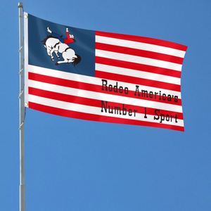 Rodeo America's Number 1 Sport Pennant 3x5 Ft Outside <b>Banner</b> with Brightly Colored Brass Grommets 100D Polyester Decor - Product Image 4