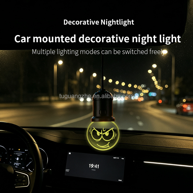 TGZ RGB Car Mounted Decorative Night Light Usb-C Eye Shake Sensor Decoration Led Interior Atmosphere Light for Car