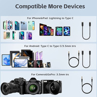 Microphone Lavalier USB Léger WM790 Sans Fil Omnidirectionnel à Clipser pour Enregistrement Vidéo sur Smartphone