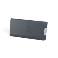 Chargeur sans fil pliable en cuir PU, charge le téléphone ou les écouteurs, charge rapide 15w