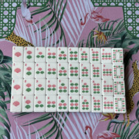 Jeu de tuiles de mahjong américain vert en acrylique, moderne, pliable, écologique, portable, 160 pièces, design de luxe, pour 4 joueurs, à domicile