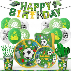 Juego de Vajilla Desechable Damai con Temática de Fútbol, Platos, Vasos y Servilletas de Papel, Vajilla de Papel para Fiestas de Cumpleaños Infantiles - Product Image 2