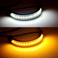 Set 2 buah lampu indikator flash cincin 36LED lampu sinyal belok sepeda motor lampu peringatan flash kuning putih